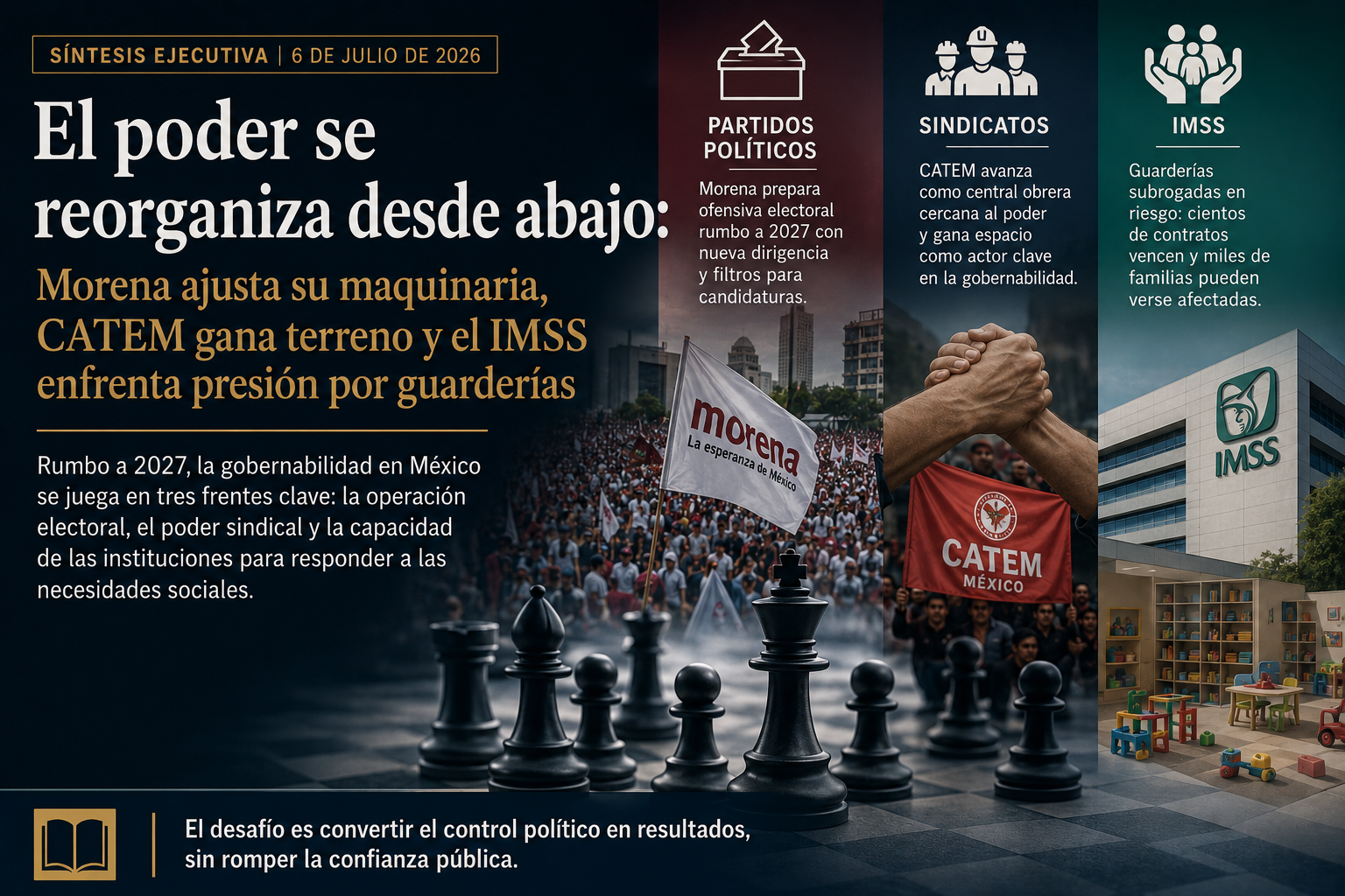El poder se reorganiza desde abajo: Morena ajusta su maquinaria, CATEM gana terreno y el IMSS enfrenta presión por guarderías